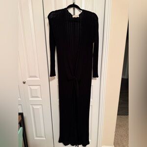 Sezane Black Long Cardigan